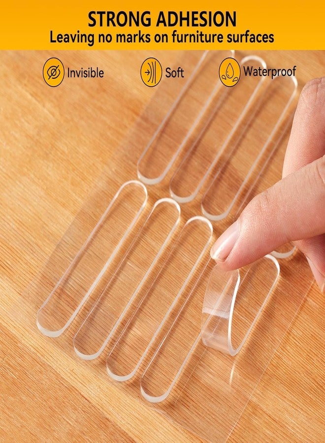 LAYZOO 20Pcs Transparent 2.24 inch Strip Door Handle Bumper Soft Wall Protector Self Adhesive Door Knob for Wall Shield Guard Sliding Clear Door Bumpers Stopper Silencer - Image 2